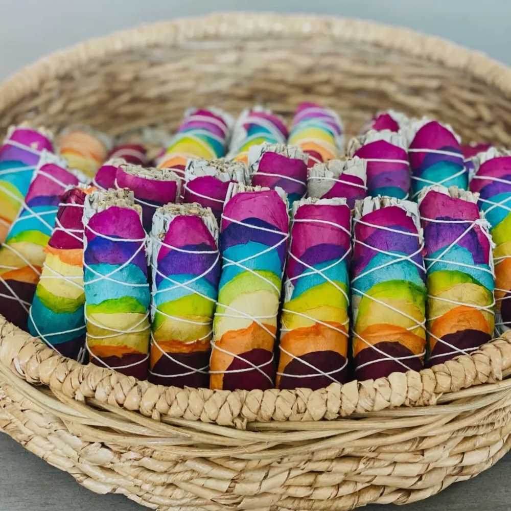 Rainbow Wrapped White Sage Smudge Stick from
California - Picture 2 of 7